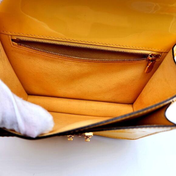 LOUIS VUITTON Yellow Vernis Leather Monceau BB Bag - Picture 15 of 16